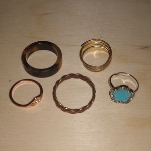 Thrifted Vintage Rings Bronze Acrylic Gold